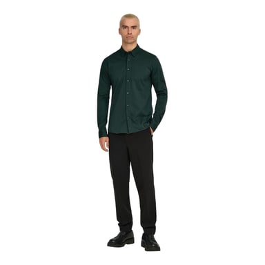 Only Mens Regular Long-Sleeved Shirt (Darkest Spruce)