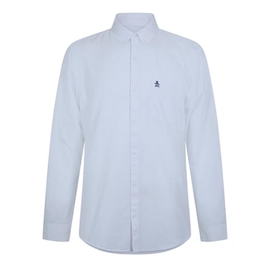 Original Penguin Mens Oxford Long-Sleeved Button-Down Shirt (White)