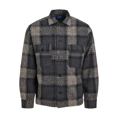 Jack And Jones Mens Bouclé Regular Long-Sleeved Shirt (Black)