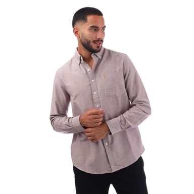 Farah Mens Slim Button-Down Shirt (Oxblood)