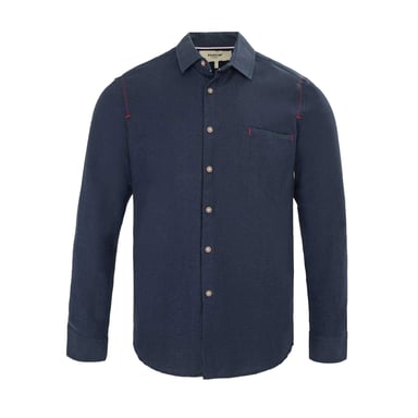 Firetrap Mens Plain Cotton Blend Shirt (Navy)