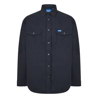 Hugo Mens Ebad Long-Sleeved Overshirt (Black)