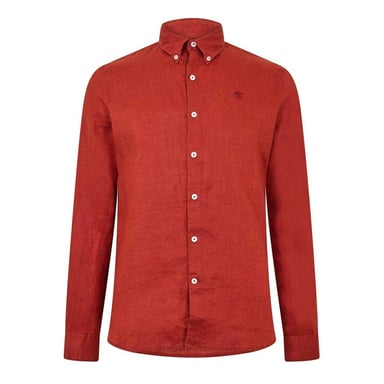 Timberland Mens Linen Relaxed Fit Shirt (Burnt Henna)
