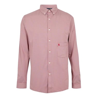 Musto Mens Effortless Checked Tailored Button-Down Shirt (Dark Pink)