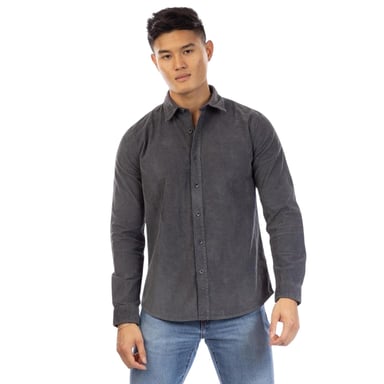 Peter Werth Mens Corduroy Regular Shirt (Grey)