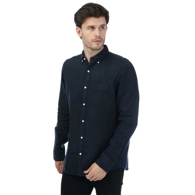 Gant Mens Linen Garment Dyed Regular Shirt (Navy)
