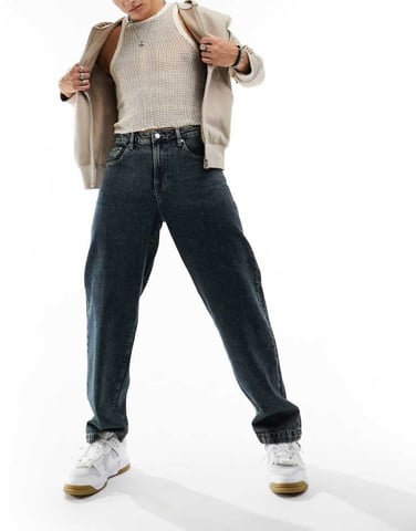 ASOS DESIGN baggy jeans in vintage tint