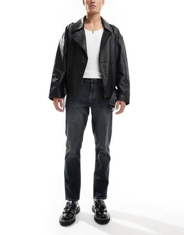 ASOS DESIGN stretch slim jeans i vintage mörk tvätt