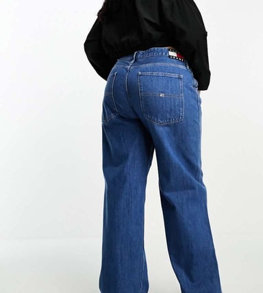 Tommy Jeans Plus låg midja daisy baggy jeans i medtvätt