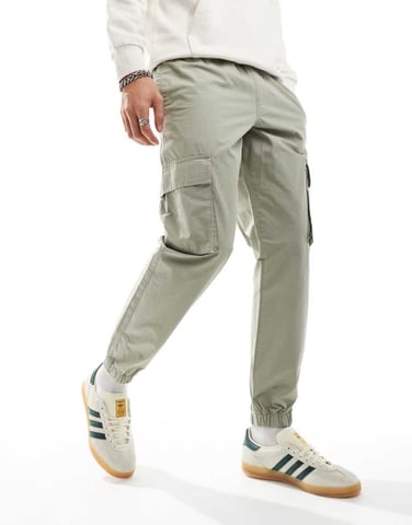 ASOS DESIGN tapered pull on trouser in sage green