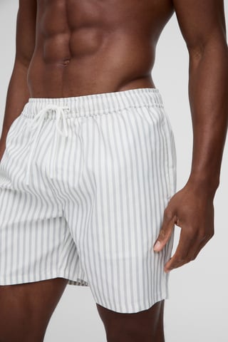 Mid Length Stripe Swim Short
