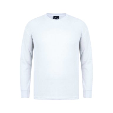 Fabric Mens Waffle Long-Sleeved T-Shirt (White)