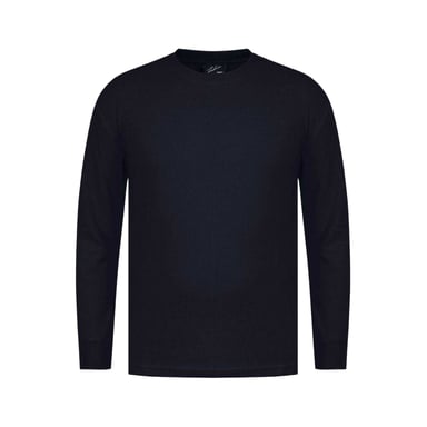 Fabric Mens Waffle Long-Sleeved T-Shirt (Black)