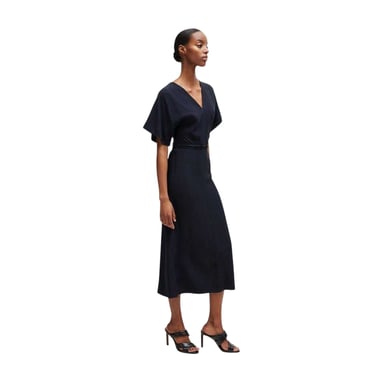 Boss Womens/Ladies A-line Fitted Kimono Sleeve Midi Dress (Dark Blue)
