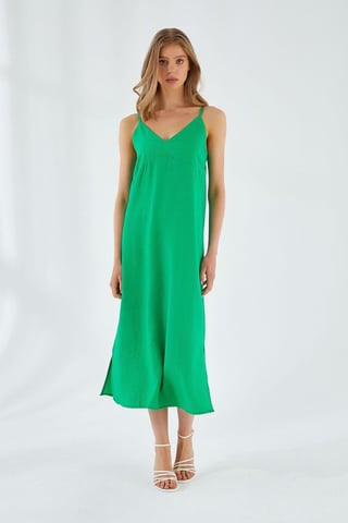 V-Neck Slit Midi Dress