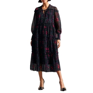 Ted Baker Womens/Ladies Ruffled Midi Dress (Black)