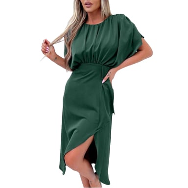 AX Paris Womens/Ladies Polyester Gathered Batwing Sleeve Midi Dress (Teal)
