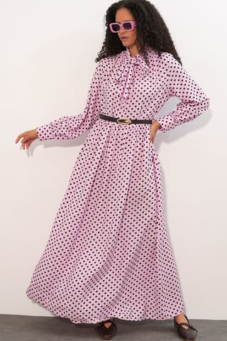 Gestippelde Maxi Shirtjurk