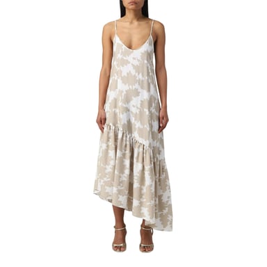 Armani Exchange Womens/Ladies Tie Dye Asymmetric Hem Maxi Dress (Sand)