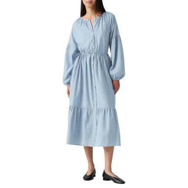Levis Womens/Ladies Jolene Crew Neck 3/4 Sleeve Maxi Dress (Light Blue)