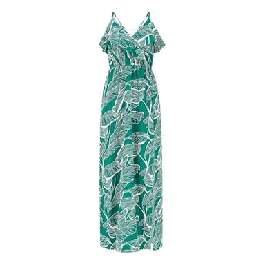Mela London Womens/Ladies Tropical V Neck Maxi Dress (Green)