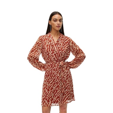 Vero Moda Womens/Ladies Rie V Neck Wrap Dress (Fired Brick)
