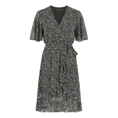Mela London Womens/Ladies Polka Dot Wrap Dress (Black)
