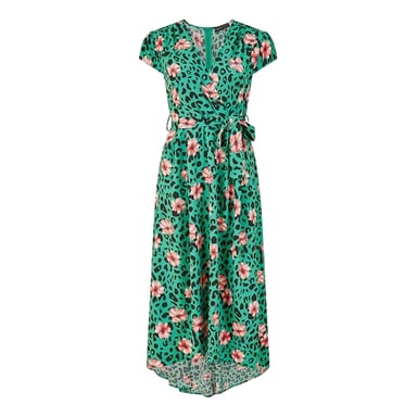 Mela London Womens/Ladies Animal Print Flutter Wrap Dress (Green)