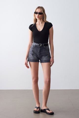 Slim Fit Crop Jersey Top