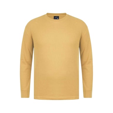 Fabric Mens Waffle Long-Sleeved T-Shirt (Gold)
