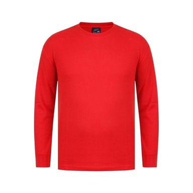 Fabric Mens Waffle Long-Sleeved T-Shirt (Red)