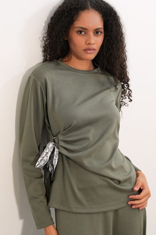 Langarm Blouse en Wijde Rok Set