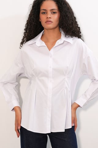 Fitted Poplin Shirt With Button Front