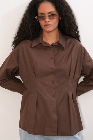 Fitted Poplin Shirt With Button Front