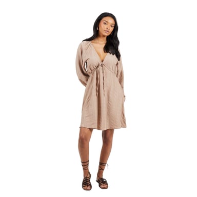 Brave Soul Womens/Ladies A-line Mini Dress (Taupe)