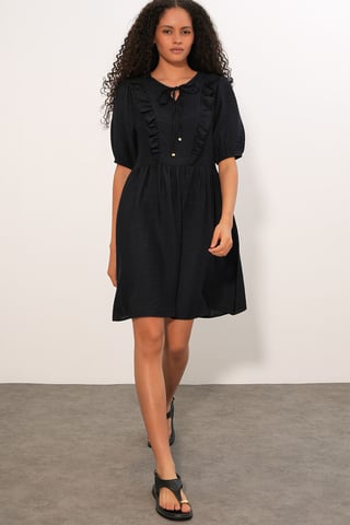 Vrouwen A-lijn Mini Smock Jurk