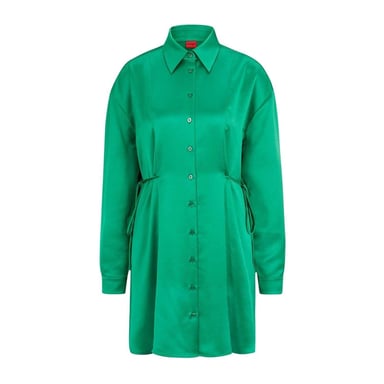 Hugo Womens/Ladies Keleste Satin Mini Shirt Dress (Green)