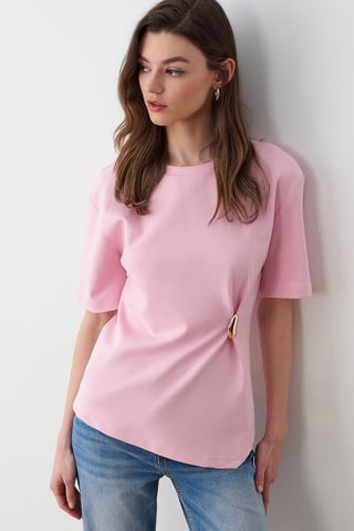 Women's Crew Neck Short-sleeve Jersey T-shirt