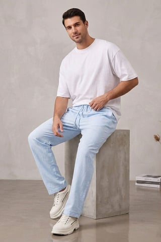 Men's Straight-leg Woven Trousers