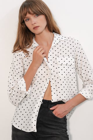 Oversized Polka Dot Woven Shirt