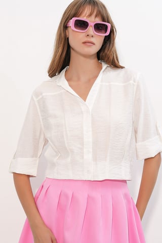 Oversized Crop Shirt