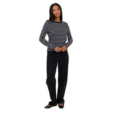 Brave Soul Womens/Ladies Striped Long-Sleeved T-Shirt (Navy/Cream)