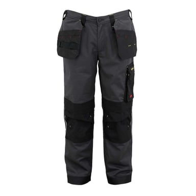 Dunlop Mens Multi Pocket Straight Work Trousers (Charcoal/Black)