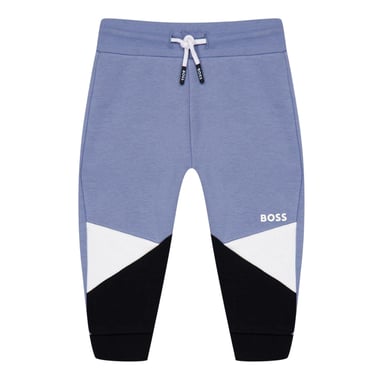 Boss Childrens/Kids Colour Block Regular Joggers (Medium Grey)