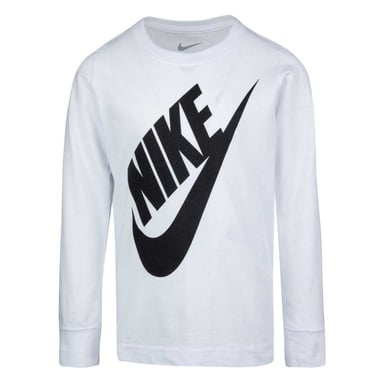 Nike Childrens/Kids Futura Oversized Logo Long-Sleeved T-Shirt (White)