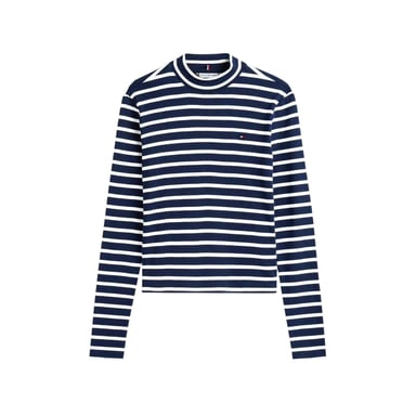 Tommy Hilfiger Womens/Ladies Striped Slim Long-Sleeved T-Shirt (Dark Navy/White)