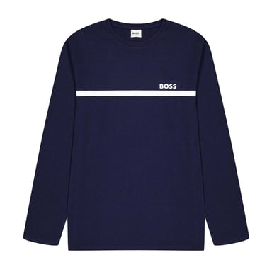 Boss Childrens/Kids Logo Long-Sleeved T-Shirt (Navy)