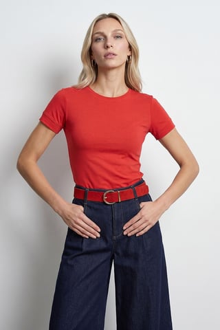 Dam Slim Fit Rundhalsad T-Shirt