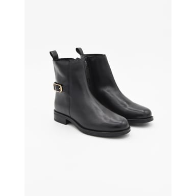 Purapiel Flat Ankle Boot Bro4 Black