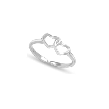 Women's Double Heart Ring in 925 Sterling Silver BIAN026